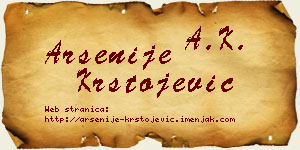 Arsenije Krstojević vizit kartica